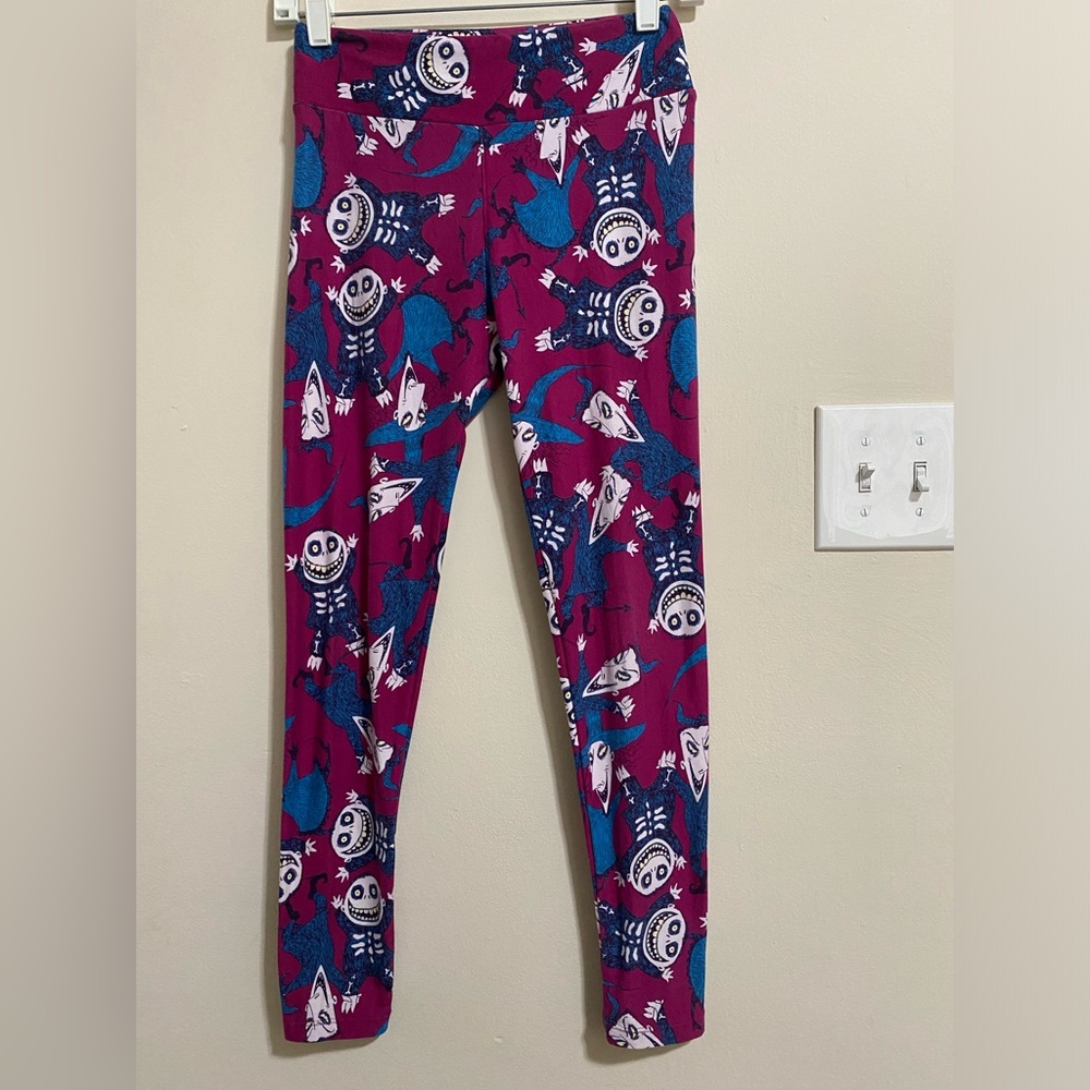 LuLaRoe Nightmare Before Christmas Lock Shock Barrel Leggings Sz Small